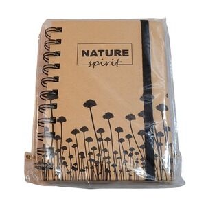 Ale-Hop Nature Spirit Spiral Notebook Tan Kraft Floral Small New Elastic Closure
